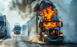 Camion in fiamme carico di birra lungo l'A23