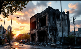 Incendio devastante a Gubbio con fiamme e fumi