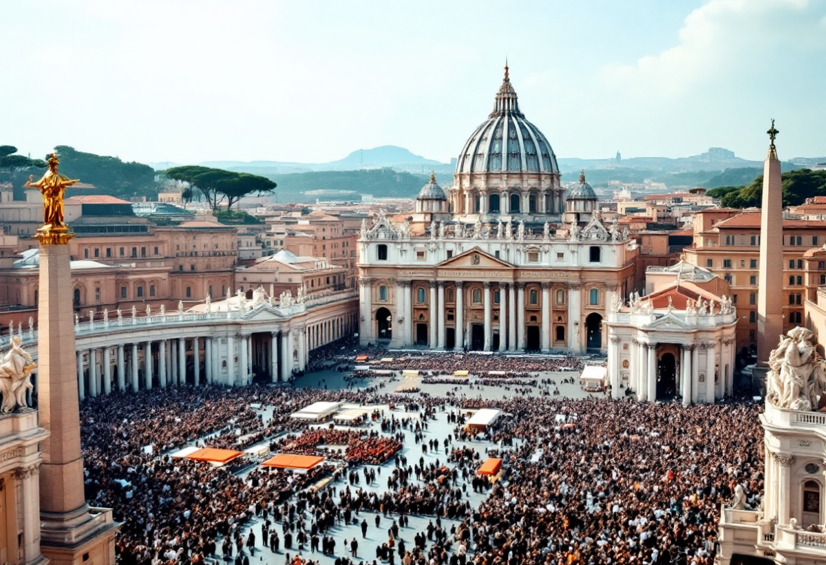 La storica messa di insediamento di Papa Leone XIV in piazza San Pietro