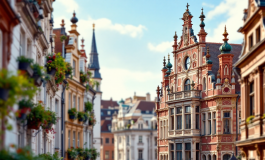 Mappa dell'Italia con simboli della politica europea