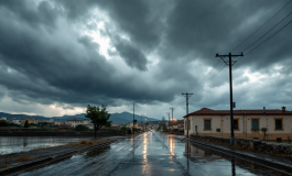 Immagine di maltempo in Sicilia con scuole chiuse