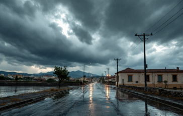 Immagine di maltempo in Sicilia con scuole chiuse