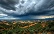 Immagine di temporali in Sicilia con nuvole scure