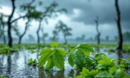 Immagine di grandine e allagamenti nell'Aquilano