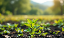 Il presidente Mattarella mentre pianta un arbusto