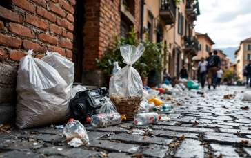 Immagine della campagna di Monreale contro i rifiuti