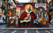 Murale dedicato a Papa Leone XIV a Milano