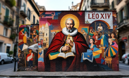 Murale dedicato a Papa Leone XIV a Milano