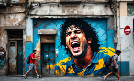 Murale di Maradona a Napoli, simbolo di passione calcistica
