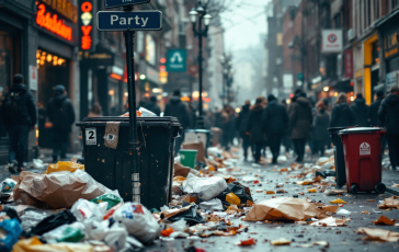 Volontari a Napoli raccolgono rifiuti dopo la festa scudetto