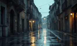 Immagine di un'auto della polizia a Prato dopo un omicidio