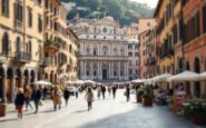 Affollamento turistico in una città d'arte italiana