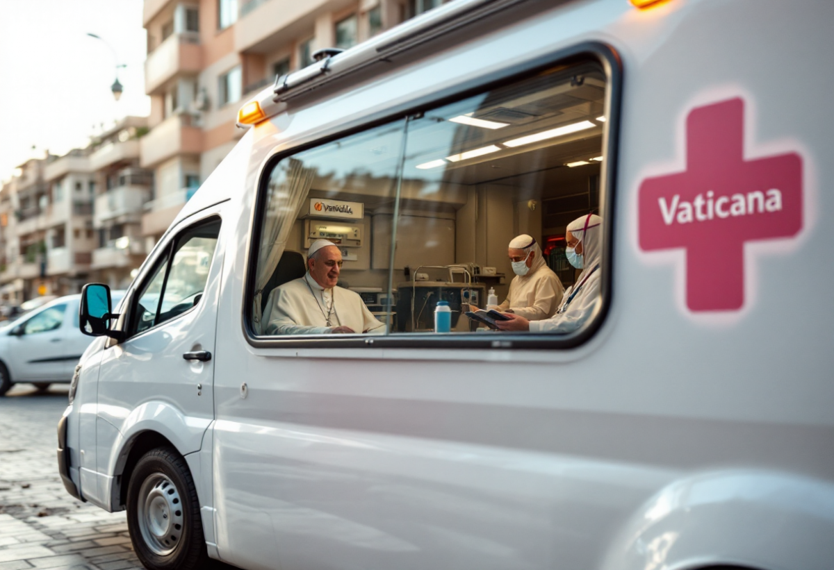La papamobile diventa una stazione sanitaria per i bambini di Gaza