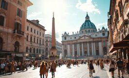 Preparativi per il conclave a Roma con affollamento
