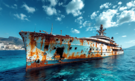 Immagine del relitto del superyacht Bayesian recuperato