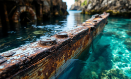 Immagine del relitto del Bayesian nel fondale di Palermo