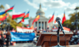 Manifestazione sul referendum del Jobs Act in Italia