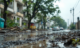 Immagine dell'alluvione a Lamporecchio con danni visibili
