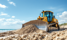 Intervento di ripascimento sulla spiaggia di Ostia