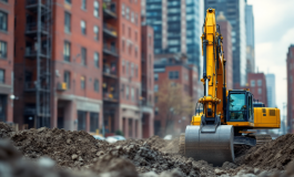 Samuele al lavoro come operatore di escavatori