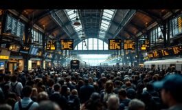 Immagine di treni fermi a Milano durante lo sciopero