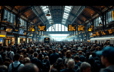 Immagine di treni fermi a Milano durante lo sciopero