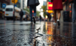 Pedoni in sicurezza su una strada urbana