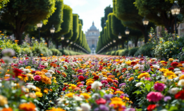 Stemma floreale di Papa Leone XIV nei Giardini Vaticani
