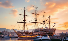 L'Amerigo Vespucci in porto a Gaeta durante l'evento