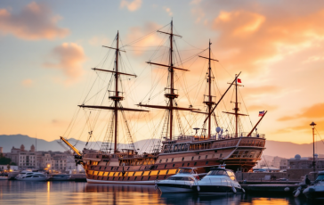 L'Amerigo Vespucci in porto a Gaeta durante l'evento