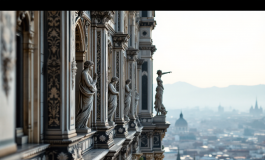 Immagine del Duomo di Milano durante una festa tragica