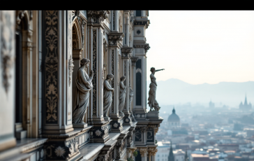 Immagine del Duomo di Milano durante una festa tragica
