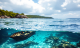 Uomo in mare durante il recupero di un veliero affondato