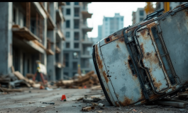 Immagine di un furgoncino coinvolto in un incidente a Sanremo