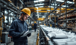 Immagine di un muletto in una cartiera dopo un incidente