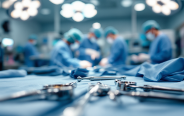 Chirurgo esegue un trapianto di fegato con robot