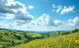 Immagine di un cielo sereno con nuvole temporalesche in Italia