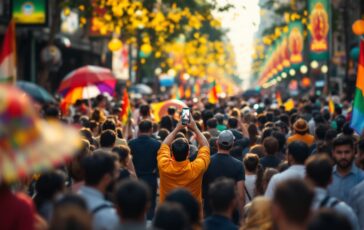 Immagine della Wish Parade a Firenze con partecipanti in festa