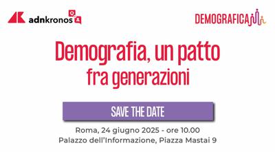 'Demografia, un patto fra generazioni', il 24 giugno l'evento Adnkronos Q&A