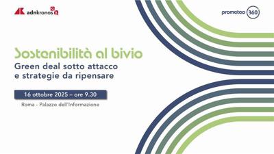 'Sostenibilità al bivio', il 16 ottobre l'evento Adnkronos Q&A