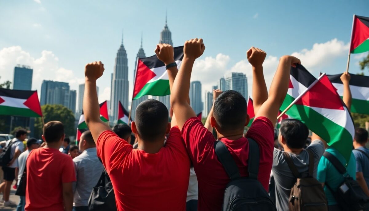 Manifestazioni pro-Palestina in Malaysia contro la visita di Trump