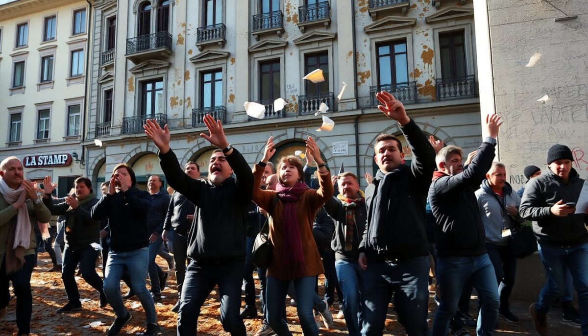 Attacco alla redazione de La Stampa a Torino durante le proteste