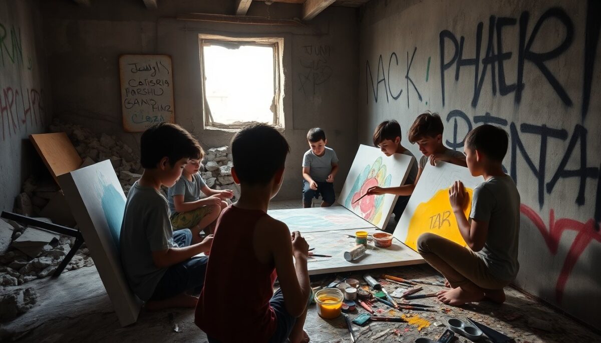 Giovani artisti di Gaza: come trasformare il trauma in opere d'arte straordinarie