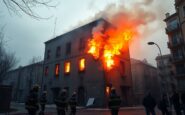 incendio in un edificio occupato a roma grave ferito e intervento dei soccorsi 1762851415