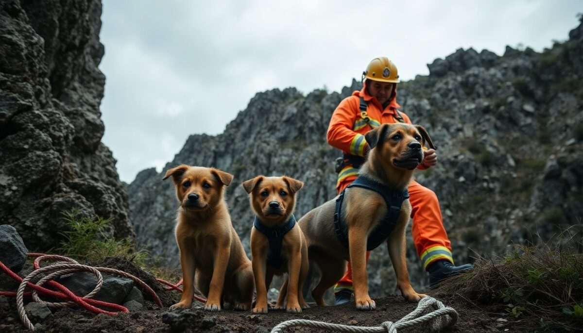 Intervento eroico dei vigili del fuoco: salvataggio di due cani a Casola Valsenio