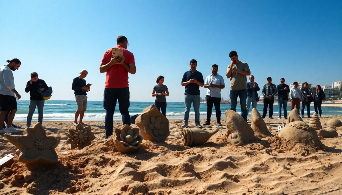 La resilienza degli artisti di Gaza: l'arte della sabbia come espressione di speranza