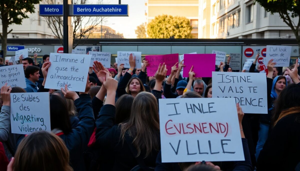 Roma: Manifestazione contro la violenza sessuale alla fermata Jonio