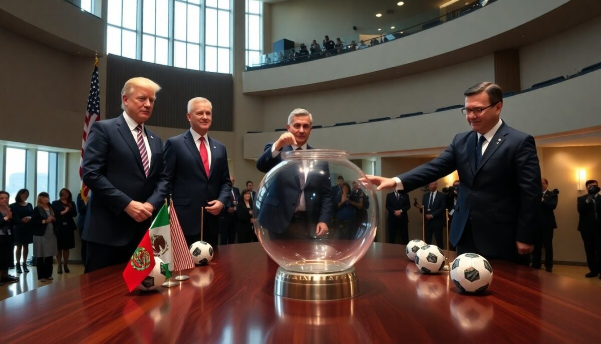 Trump e i leader di Canada e Messico al sorteggio della Coppa del Mondo 2026