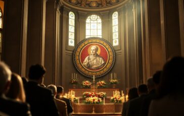 il nuovo tondo di papa leone xiv illumina la basilica di san paolo un capolavoro da scoprire 1769355772 364x230