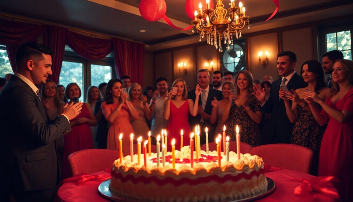La proposta di matrimonio di Luigi Favoloso a Elena Morali durante il compleanno